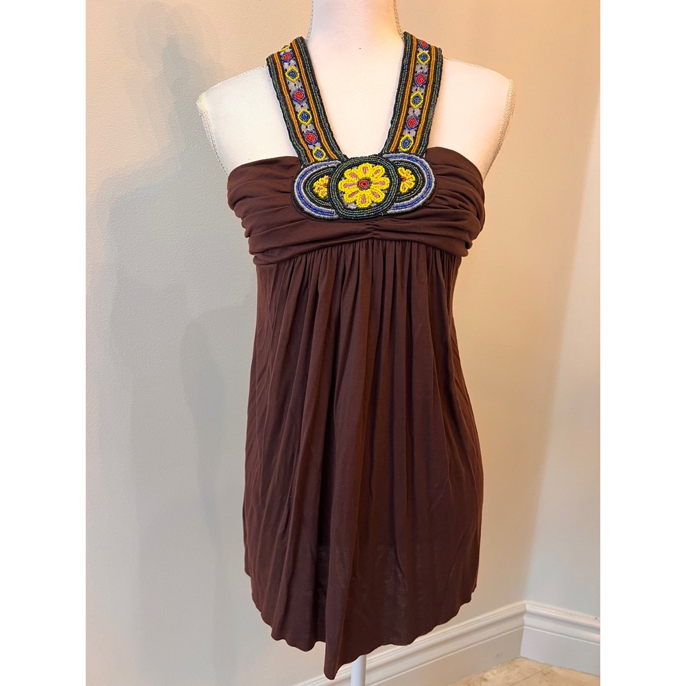 Prairie New York beaded brown halter size medium